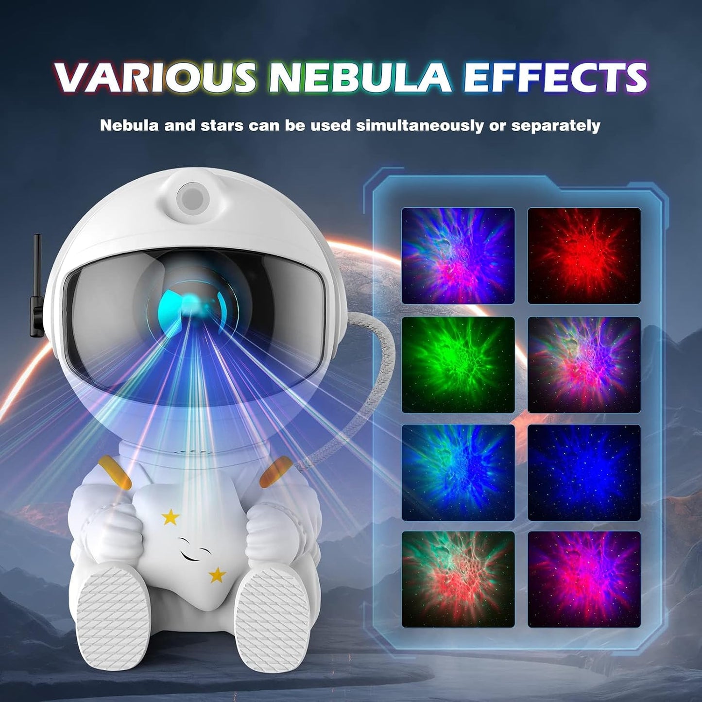 Astronaut Galaxy Projector جهاز عرض المجرة على شكل رائد فضاء
