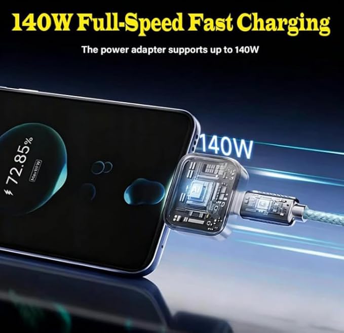 Auto Power-Off USB-C Charging Adapter – Full Charger Auto Cut-Off (1 PC) محول شحن USB-C بإيقاف تلقائي عند اكتمال الشحن (قطعة واحدة).