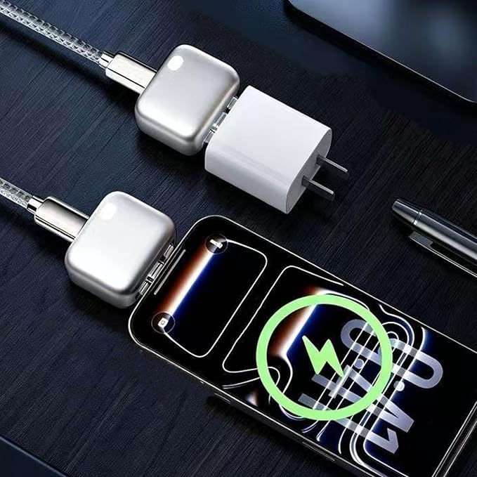 Auto Power-Off USB-C Charging Adapter – Full Charger Auto Cut-Off (1 PC) محول شحن USB-C بإيقاف تلقائي عند اكتمال الشحن (قطعة واحدة).