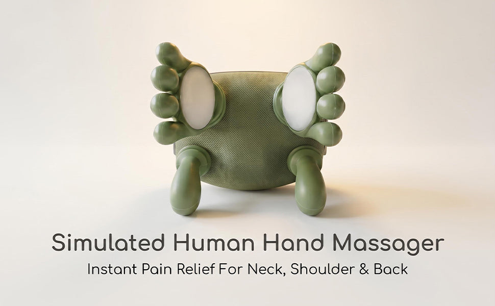 Neck Massager with Heat – 4D Kneading Shiatsu for Pain Relief  جهاز تدليك الرقبة بالحرارة – تدليك شياتسو رباعي الأبعاد (4D) لتخفيف الألم