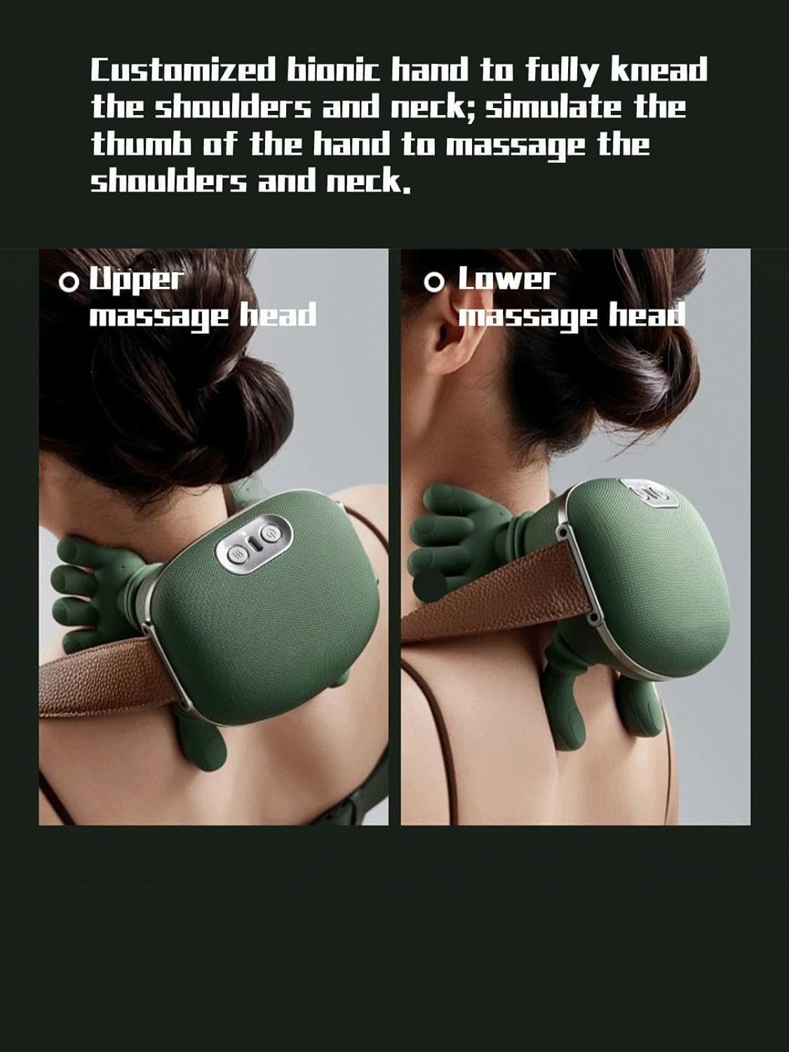 Neck Massager with Heat – 4D Kneading Shiatsu for Pain Relief  جهاز تدليك الرقبة بالحرارة – تدليك شياتسو رباعي الأبعاد (4D) لتخفيف الألم