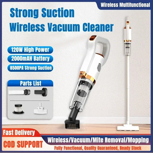 6500P Portable Vacuum Cleaner with Powerful LED Suction Surface, Multifunctional Cordless Vacuum Cleaner for Home, Car, and Floor