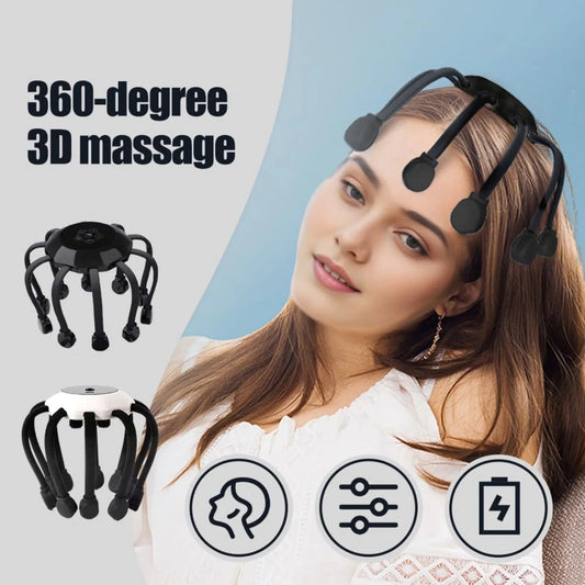 💆‍♂️✨ جهاز تدليك الرأس الكهربائي 360° – استرخاء ذكي بلمسة واحدة