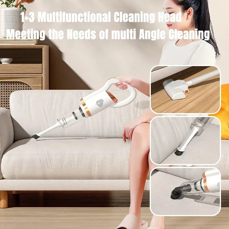 6500P Portable Vacuum Cleaner with Powerful LED Suction Surface, Multifunctional Cordless Vacuum Cleaner for Home, Car, and Floor