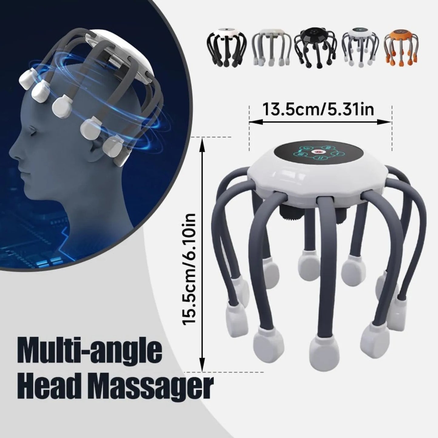 💆‍♂️✨ جهاز تدليك الرأس الكهربائي 360° – استرخاء ذكي بلمسة واحدة